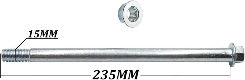 Greesp 15mm Pit Bike Wheel Axle Bolt Swing Arm Bolt for Pro PRO Trail Dirt Bike ATV Quad Motorcycle (AXLE LENGTH 235mm) - Image 2